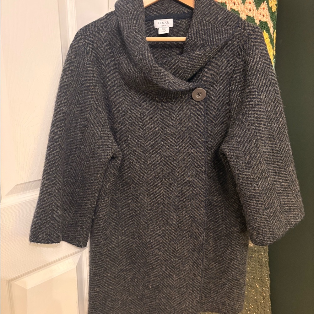 Women's Blue/Gray Sweater Coat